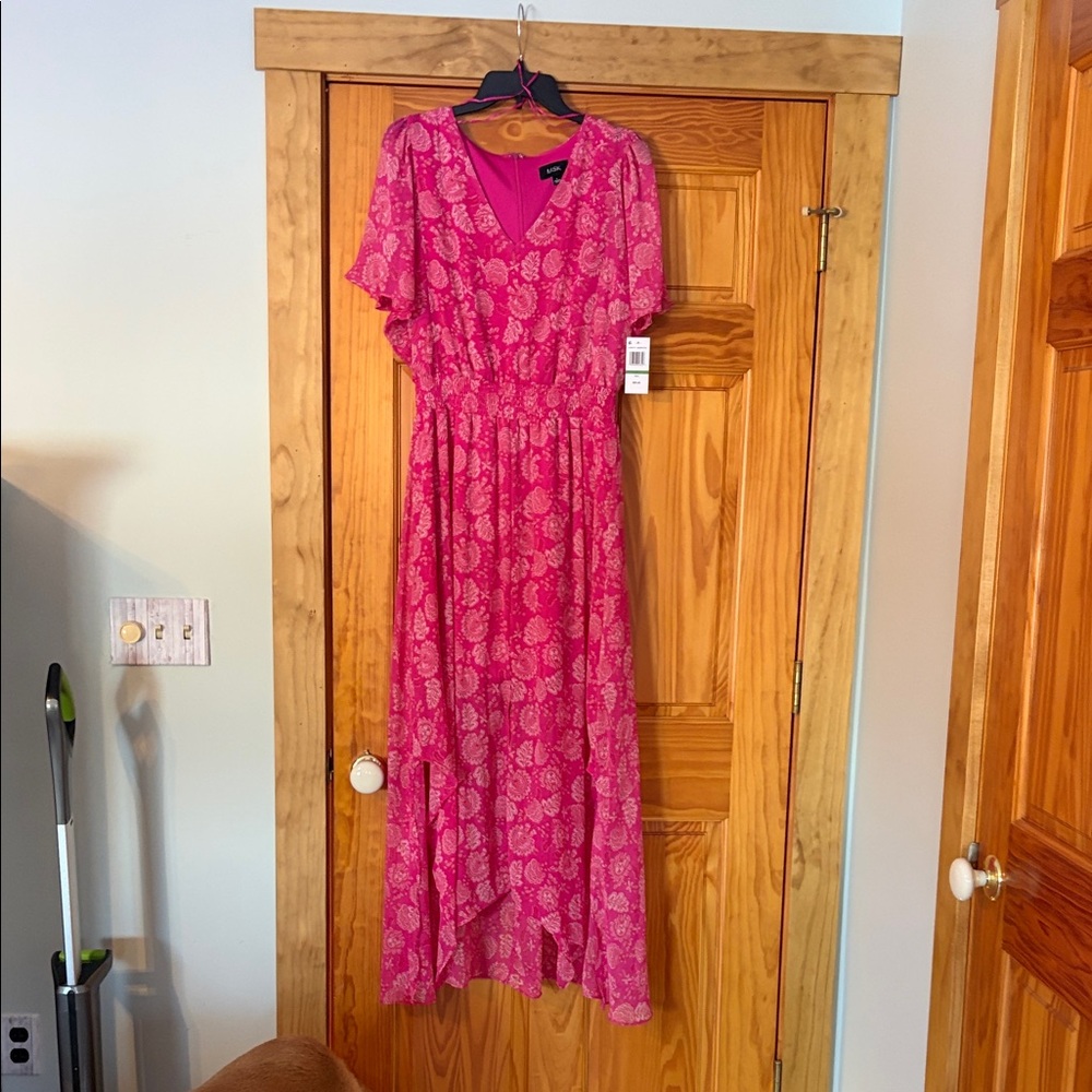 MSK Fuchsia Paisley High Low Dress